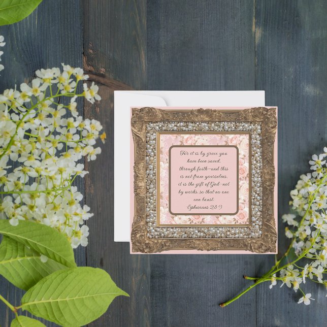 Elegant Anpassningsbar Nedladdningsbar Brun Ram Julkort (Skapare uppladdad)