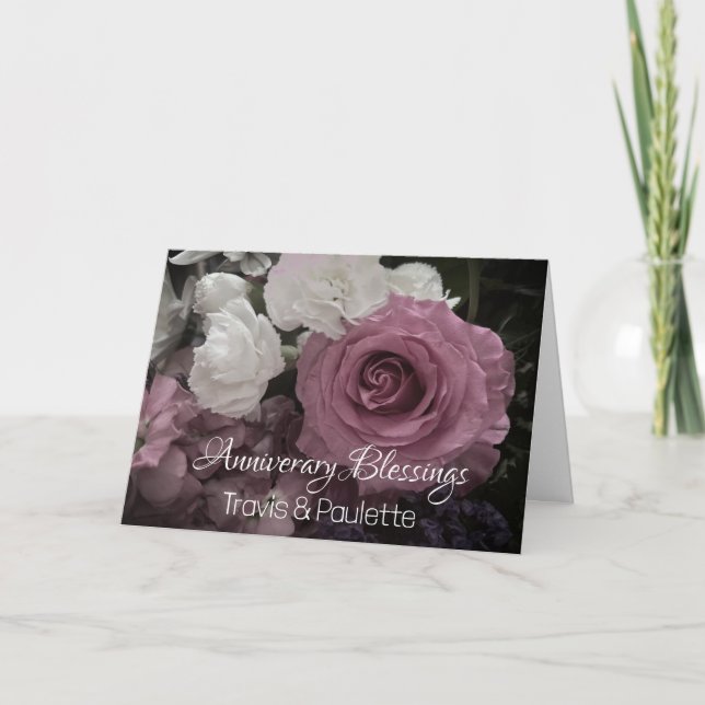 Elegant anpassningsbar Pars årskort Kort (Framsida)