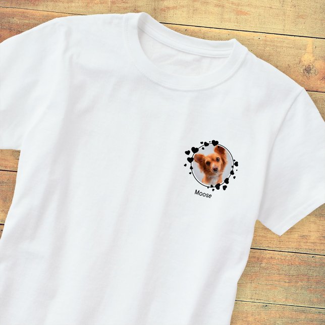 Elegant Anpassningsbar Pet Hund Cat Photo med Namn T Shirt (Custom Pet Photo T-Shirt)