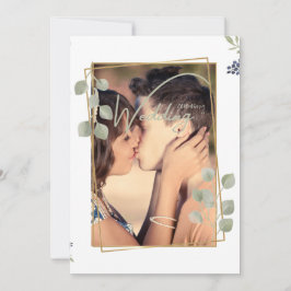 Elegant Anpassningsbar Photo Bröllop Ceremony Whit Inbjudningar