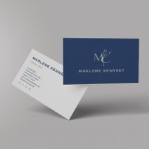 Elegant Anpassningsbar Silver Monogram marinblått