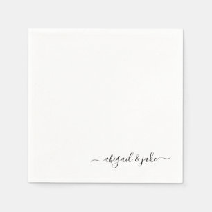 Elegant Anpassningsbar Skript par Namn Bröllop Nap Pappersservett