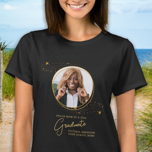 Elegant Anpassningsbar Student Photo Guld Studente T Shirt (Skapare uppladdad)