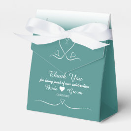 Elegant Anpassningsbar Teal Bröllop Heart Favbox Presentaskar