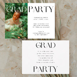 Elegant Anpassningsbar Text Grad Photo Party Inbjudningar