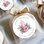 Elegant ANPASSNINGSBAR Vattenskärl Julljus Runt Klistermärke<br><div class="desc">Denna vackra julklapp med vattenfärg kommer säkert att ge nålskjuts åt någons ansikte. Perfekt för gåvor, Business helgdag. Ett personligt helgdag-kortsmärke eller en anpassningsbar Julhälsningar. Anpassa genom att klicka på "Anpassa" ovan. Finns som platta och vikta kort, vykort, utskick av etiketter med mera. Jag är lycklig för att skapa anpassningsbar...</div>