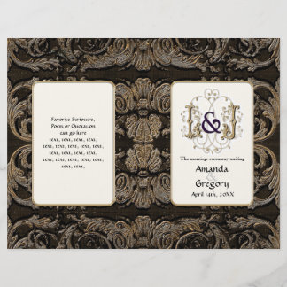 Elegant Anqued Guld Baroque, Bröllopsprogram