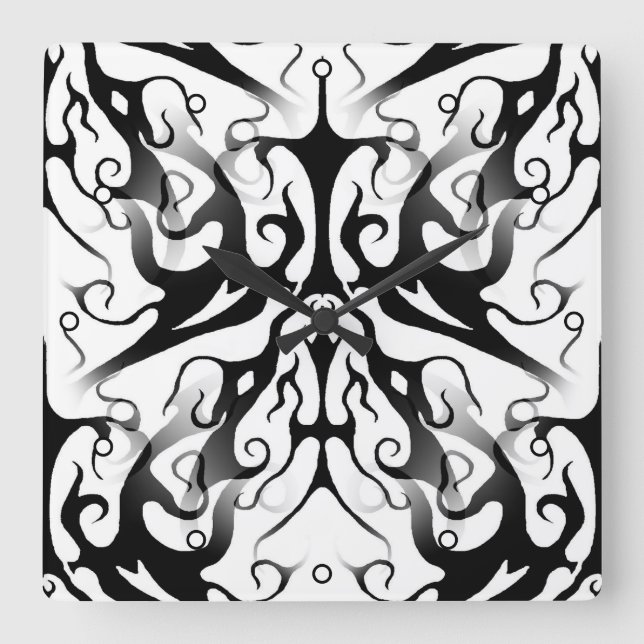 Elegant Ansikte i eldnings- och flamskyddsdesign Fyrkantig Klocka (Framsida)