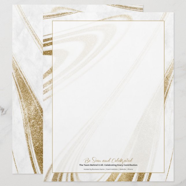 Elegant anställd-erkännande brevhuvud (Fram/baksida)