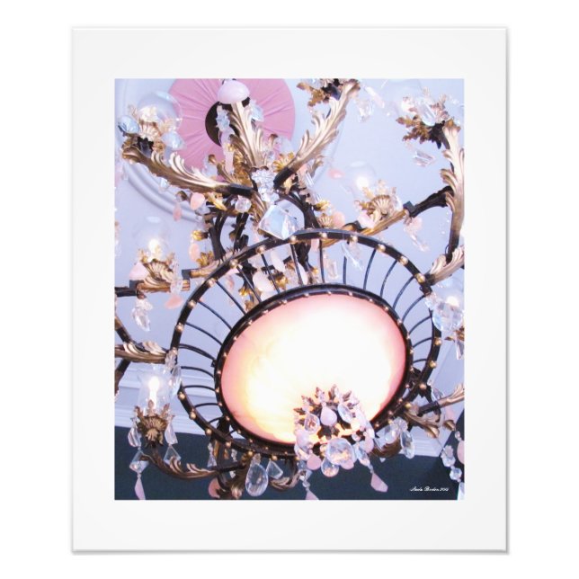 Elegant Antebellum Chandelier Skriv ut Fototryck (Framsidan)