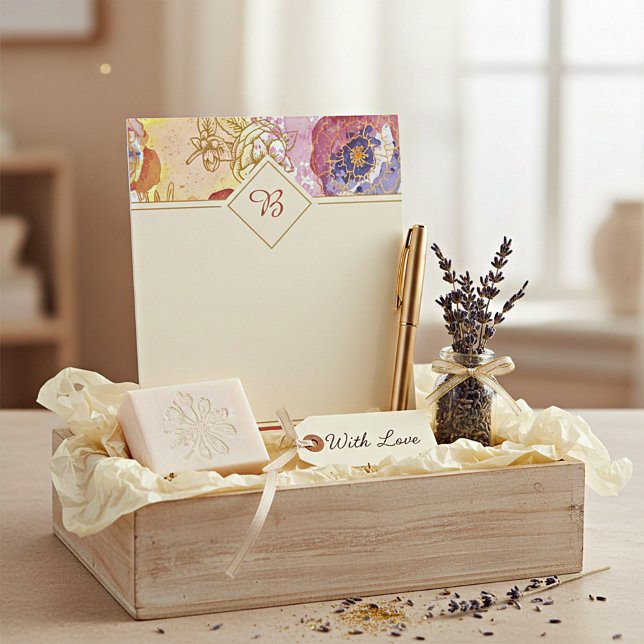 Elegant anteckningsblock med blommotiv (Skapare uppladdad)