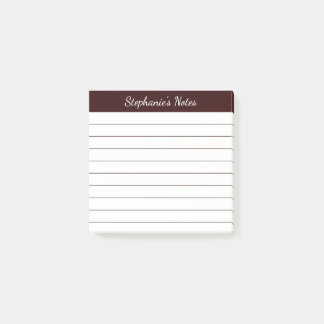 Elegant anteckningsbok Brun linjerad Post-it Block