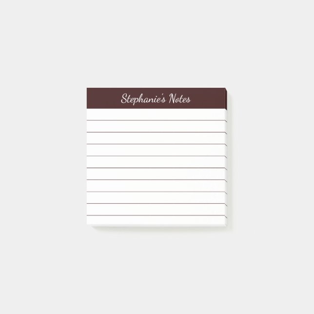 Elegant anteckningsbok Brun linjerad Post-it Block (Framsida)