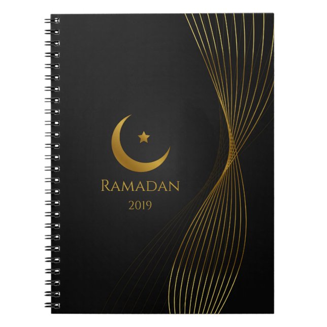 Elegant anteckningsbok för Ramadan händelsePlanner (Framsidan)