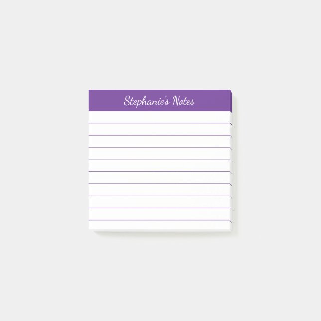 Elegant anteckningsbok lila linjerad post-it block (Framsida)