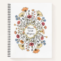 Elegant anteckningsbok med blomsterinspiration