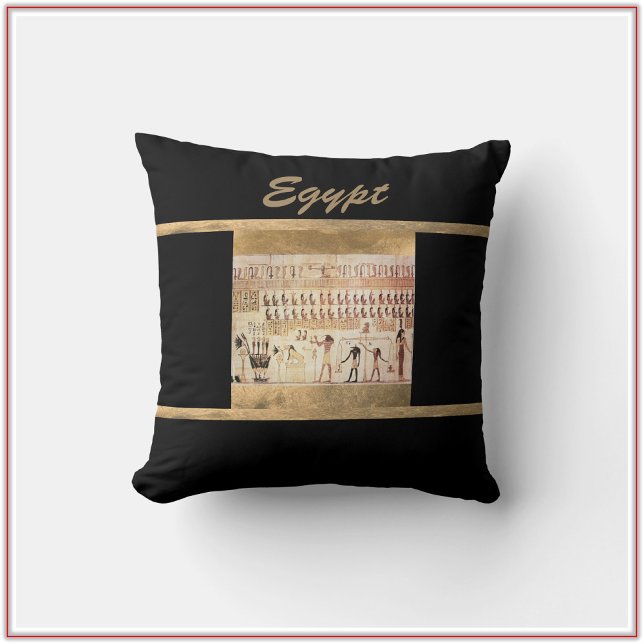 Elegant antik Egypten svart kastkudde Kudde (Skapare uppladdad)