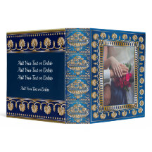 Elegant Antik Guld och Blå - Se Baksida