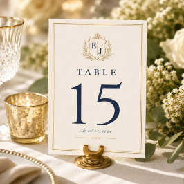 Elegant Antik Monogram Gammaldags Bröllop Bordsnummer