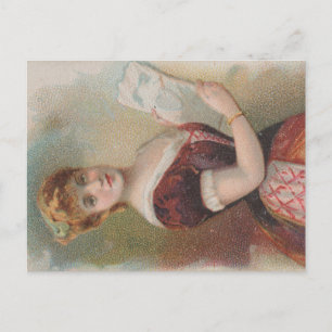Elegant antika valentinillustration, 1890 vykort