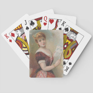 Elegant antika valentinsillustration, 1890 casinokort