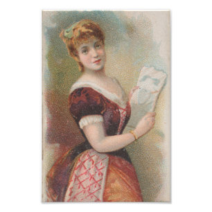 Elegant antika valentinsillustration, 1890 fototryck