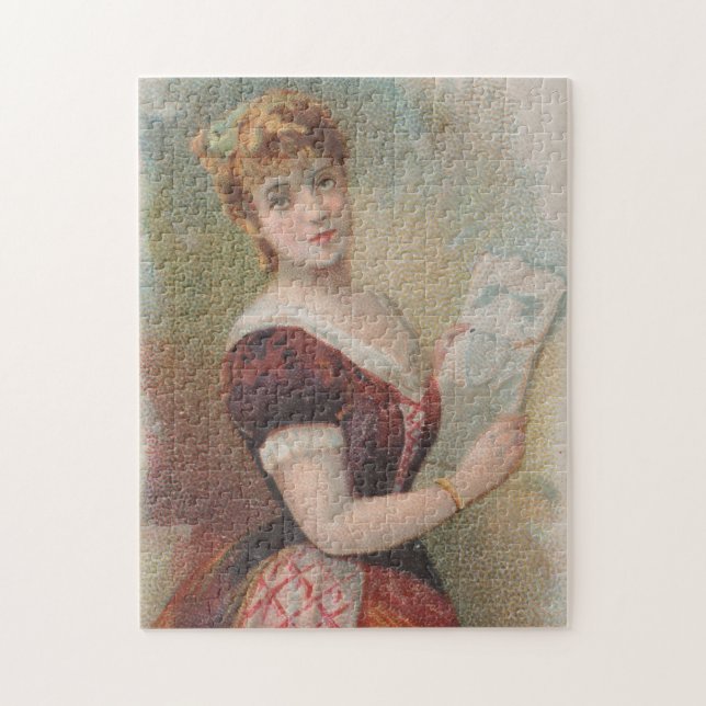 Elegant antika valentinskillustration, 1890 pussel (Vertikal)