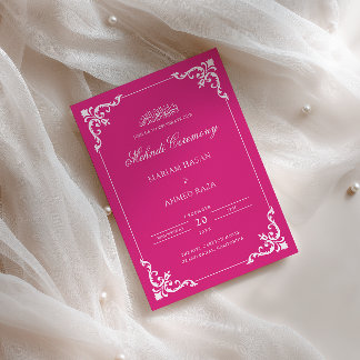 Elegant antika varmgrön vit Mehndi-ceremoni Inbjudningar