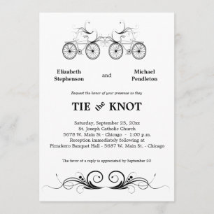 Elegant Antique Bicycle Wedding bjudande Inbjudningar