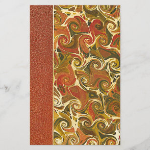 Elegant Antique Bok, Ornate Swirl Mönster Brevpapper