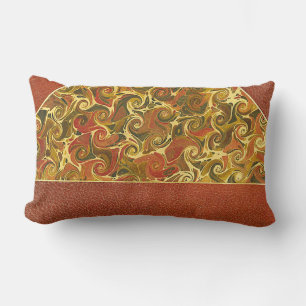 Elegant Antique Bok, Ornate Swirl Mönster Lumbarkudde