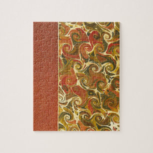 Elegant Antique Bok, Ornate Swirl Mönster Pussel