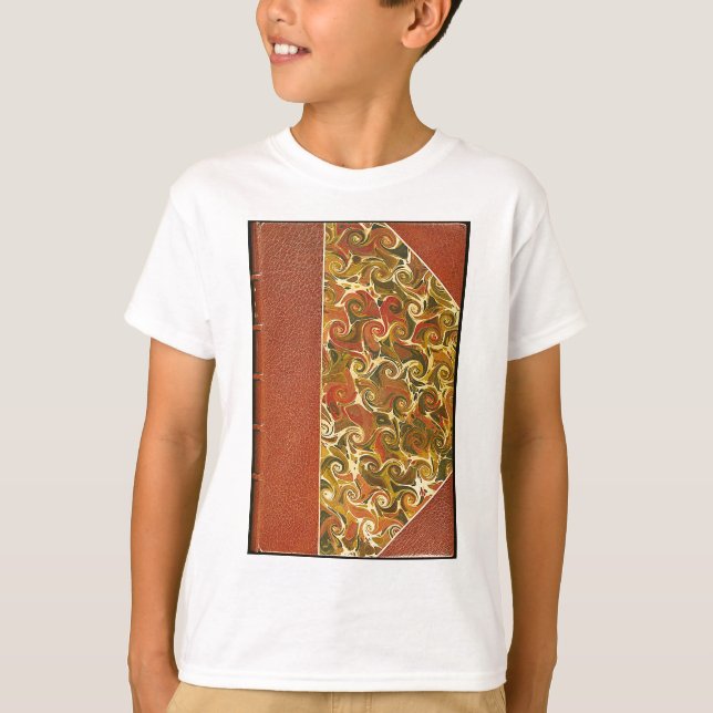 Elegant Antique Bok, Ornate Swirl Mönster Tee (Framsida)
