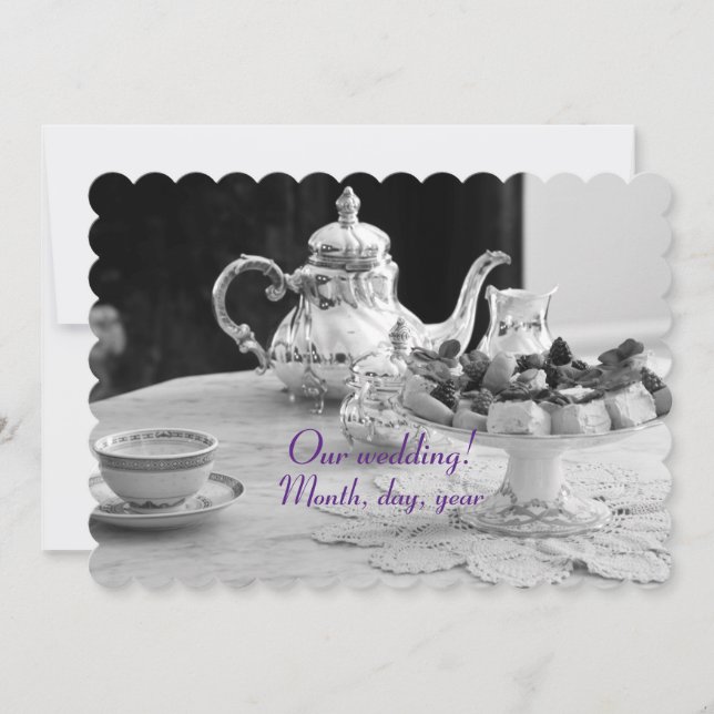 Elegant antique bröllop-kort inbjudningar (Framsida)