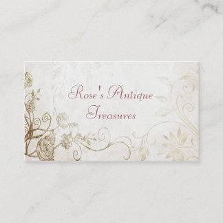 Elegant Antique Guld Flower Shop Visitkort