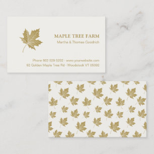 Elegant Antique Guld Maple Lämnar Mönster. Visitkort