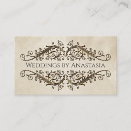 Elegant Antique Guld Swirls Vintage Papper Visitkort