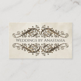 Elegant Antique Guld Swirls Vintage Papprare Visitkort