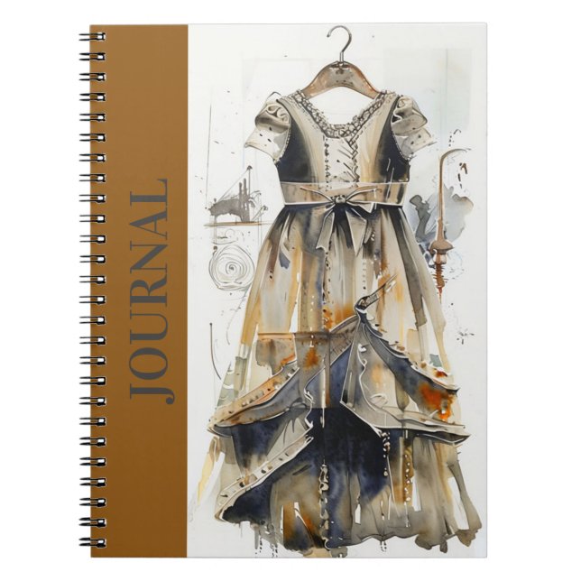 Elegant Antique LBD Little Black Dress Journal Anteckningsbok (Framsidan)