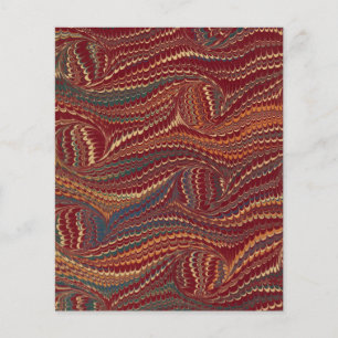 Elegant Antique MarLED Papper Burgundy och Guld Flygblad