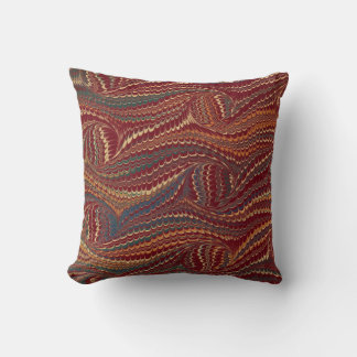 Elegant Antique MarLED Papper Burgundy och Guld Kudde