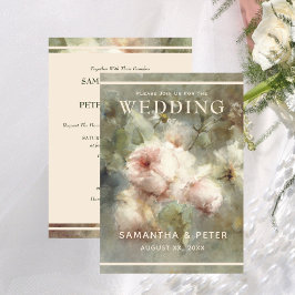 Elegant Antique Ro, Mjuk Rosa  Watercolor Blommigt Inbjudningar