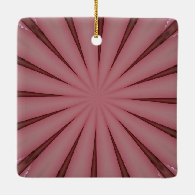 Elegant Antique Rosa Kaleidoscope Design Julgransprydnad Keramik (Baksida)