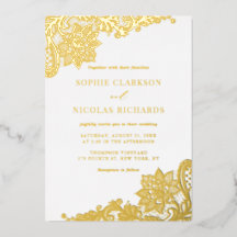 Elegant Antique Snöre Rustic Bröllop Guld