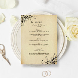 Elegant Antique Swirls Bröllop Menu Meny