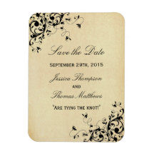 Elegant Antique Swirls Bröllop spara datum