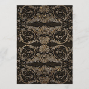 Elegant Antiqued guld- barock repetition middag Inbjudningar