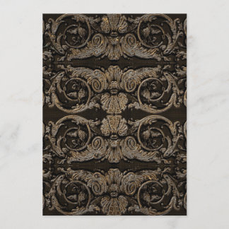 Elegant Antiqued guld- barock repetition middag Inbjudningar