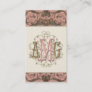 Elegant Antiqued guld- barocka Monogrammed kort