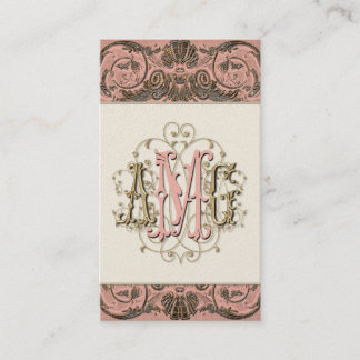 Elegant Antiqued guld- barocka Monogrammed kort